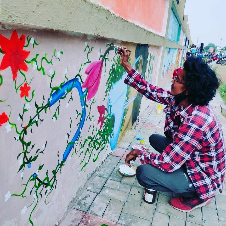 Uttpal Patel,  artwork#artistsoninstagram#wall#wallart, walldrawing, arthistory, artlover, ahmedabad_instagram, ahemdabad#ahmedabaddiaries, gandhinagardiaries, greengandhinagar, Gandhinagar, thanksartis#gandhinagardiaries#ahemdabad, audagarden#artistsoninstagram, artphotography, artoftheday, theartvoge