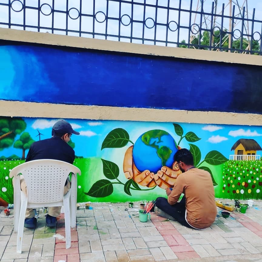 Uttpal Patel,  artwork#artistsoninstagram#wall#wallart, walldrawing, arthistory, artlover, ahmedabad_instagram, ahemdabad#ahmedabaddiaries, gandhinagardiaries, greengandhinagar, Gandhinagar, thanksartis#gandhinagardiaries#ahemdabad, audagarden#artistsoninstagram, artphotography, artoftheday, theartvoge